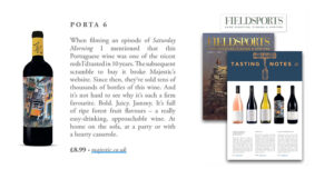 James Martin reminisces about Porta 6 red in Fieldsports magazine